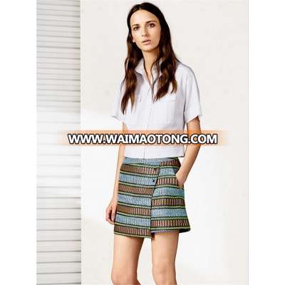 Textured Weave Wrap Mini Skirt