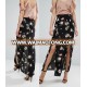 New style women pencil skirt long high waist with floral print bodycon maxi skirt