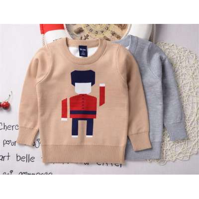 T1197 2015 Autumn 100% Cotton Baby & Kids Clothes Boy Sweater Pullover Knitting Shirt Simple Style Inner Outer Wear Children Tops