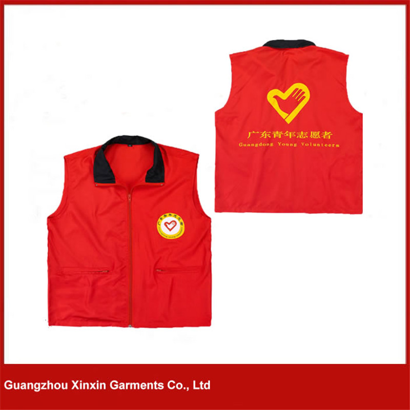 Custom Design Cheap Printed Volunteer Vest Waistcoat Supplier (V23)